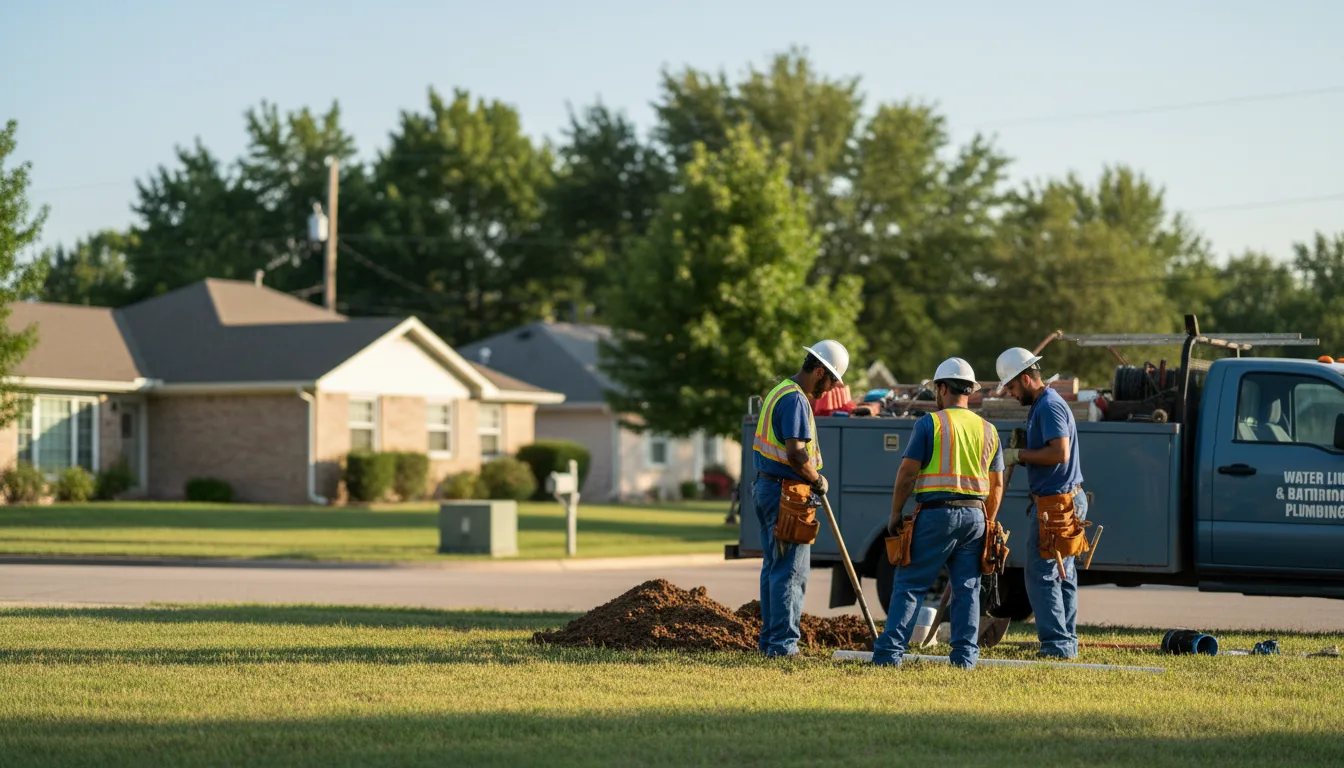 Residential water line and bathroom plumbing service in Alden, NY